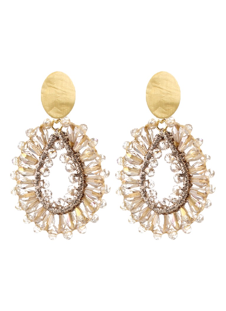 LOTT. gioielli Silk Drop Crystal stud earrings with beads