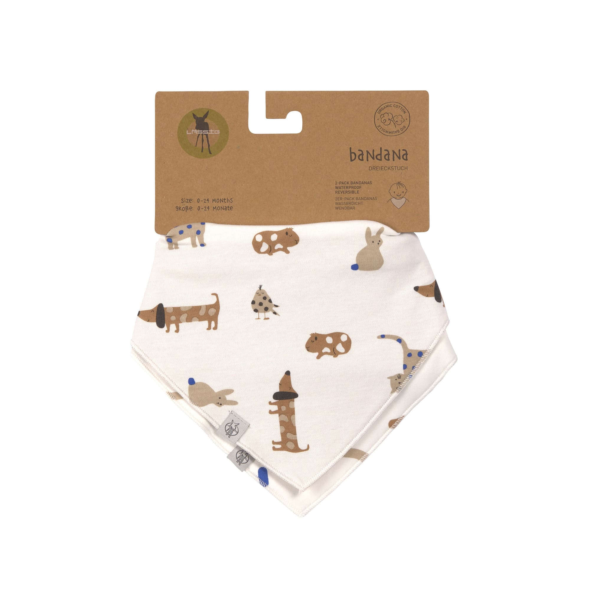 Dreieckstuch Baby (2 Stk) - Bandana, Little Mateys Royal Blau