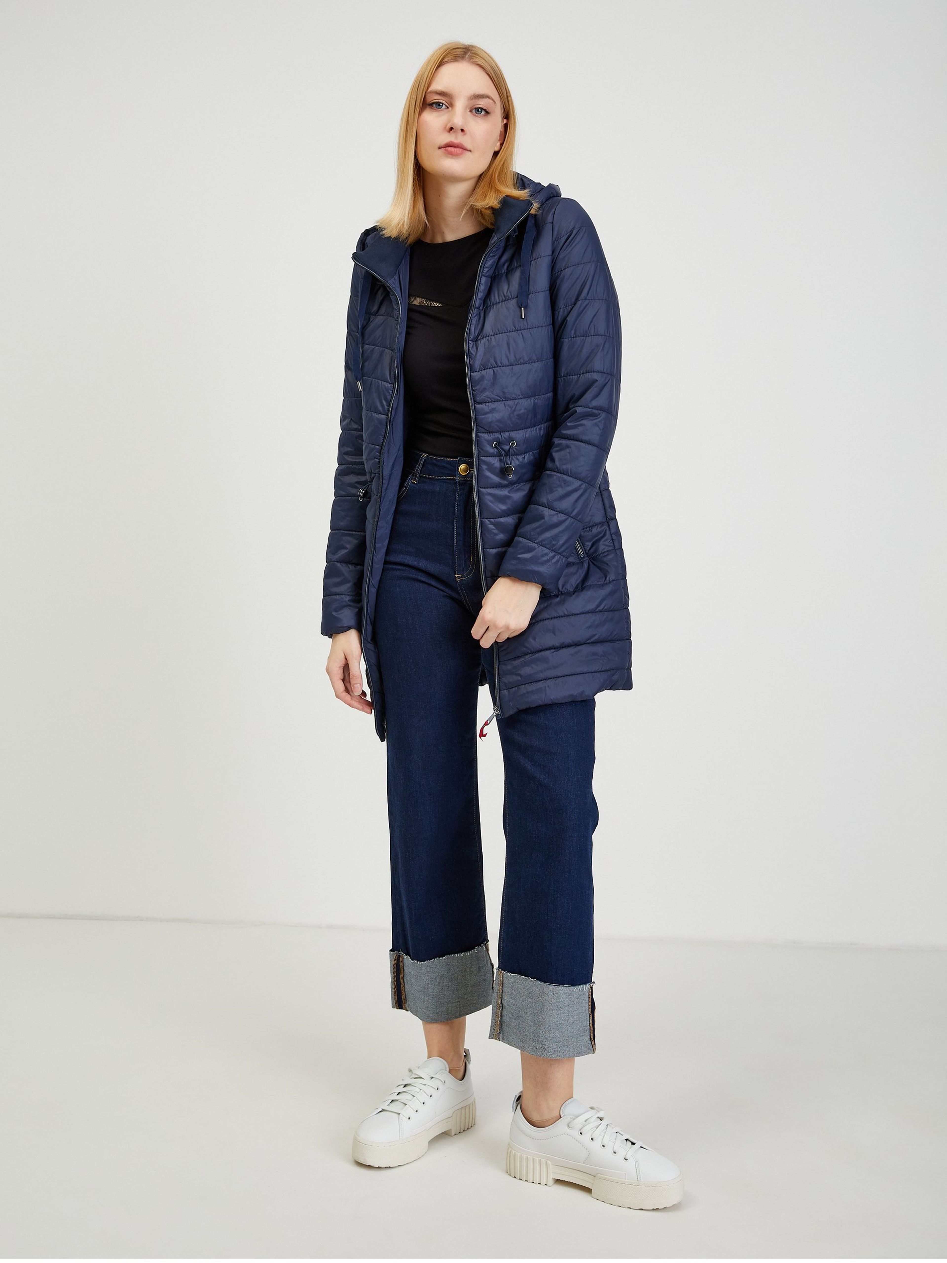 Dunkelblauer leichter Damen Steppmantel ORSAY