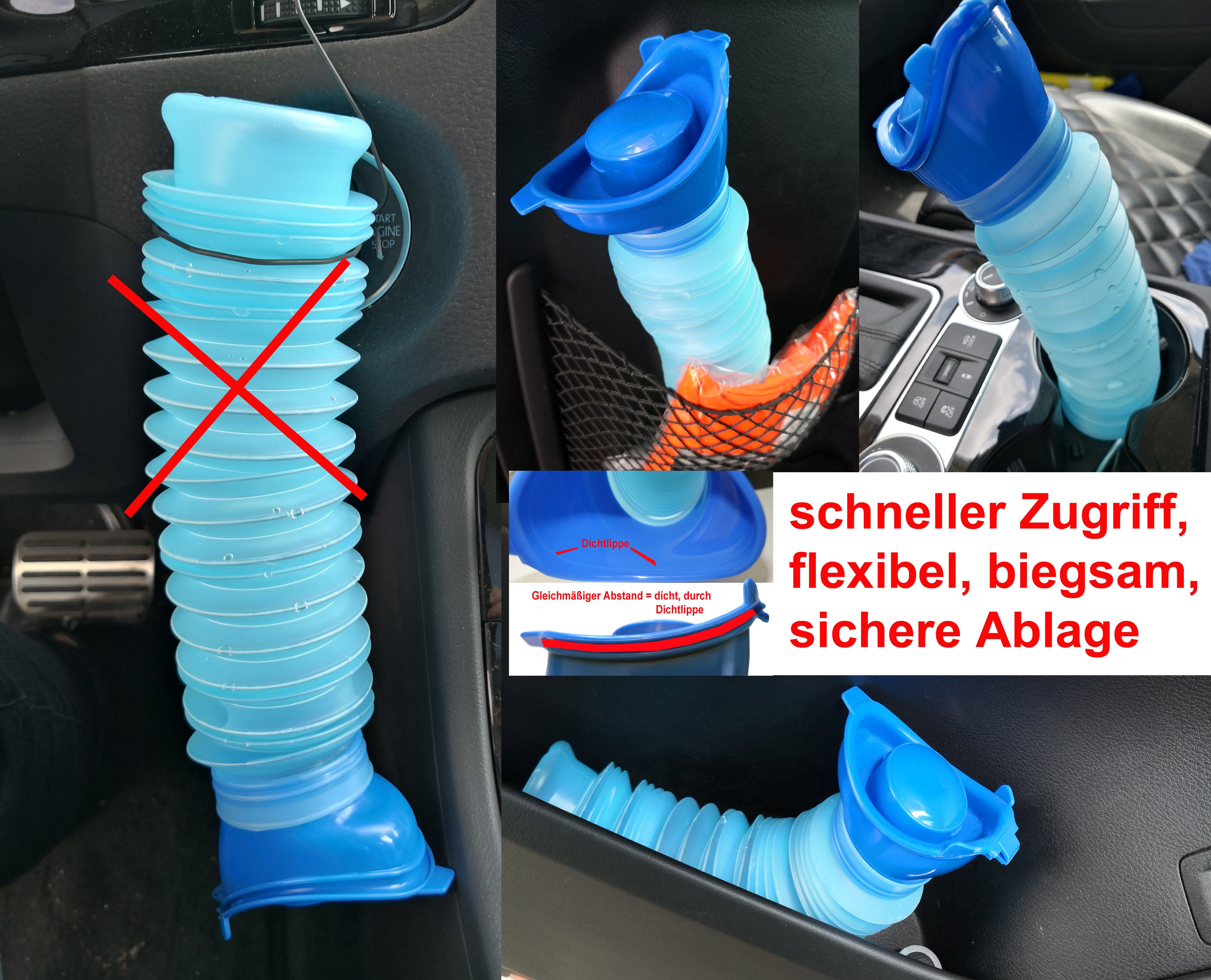 MEDUP Campingtoilette 2x Unisex Mobiltoilette mit Desinfektionsschaum, (Doppelpack 2+2, 1-St., 2x Uriwell Urinal und 2x 50ml Medup Desinfektionsschaum), baua Reg. Nr. N84746