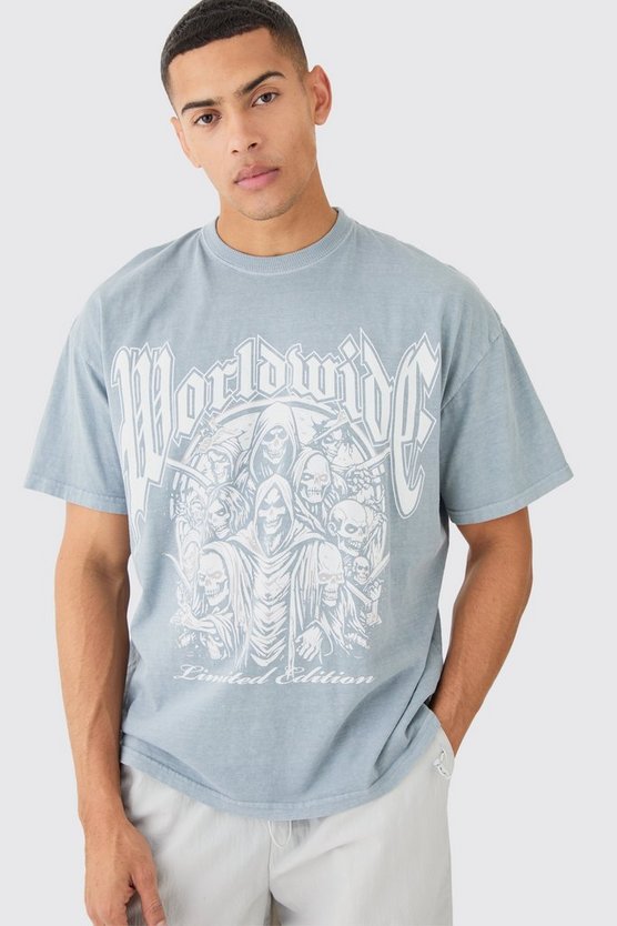 Oversized Gothic Worldwide Wash T-shirt