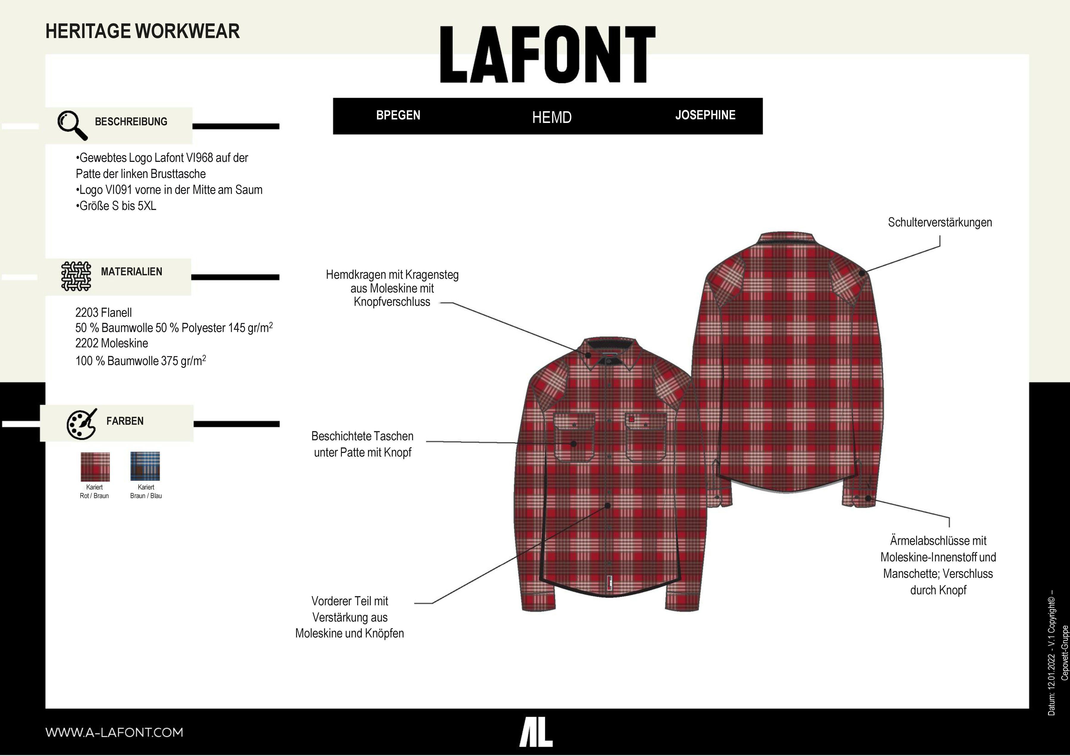 Lafont Flanellhemd Unisex Hemd 