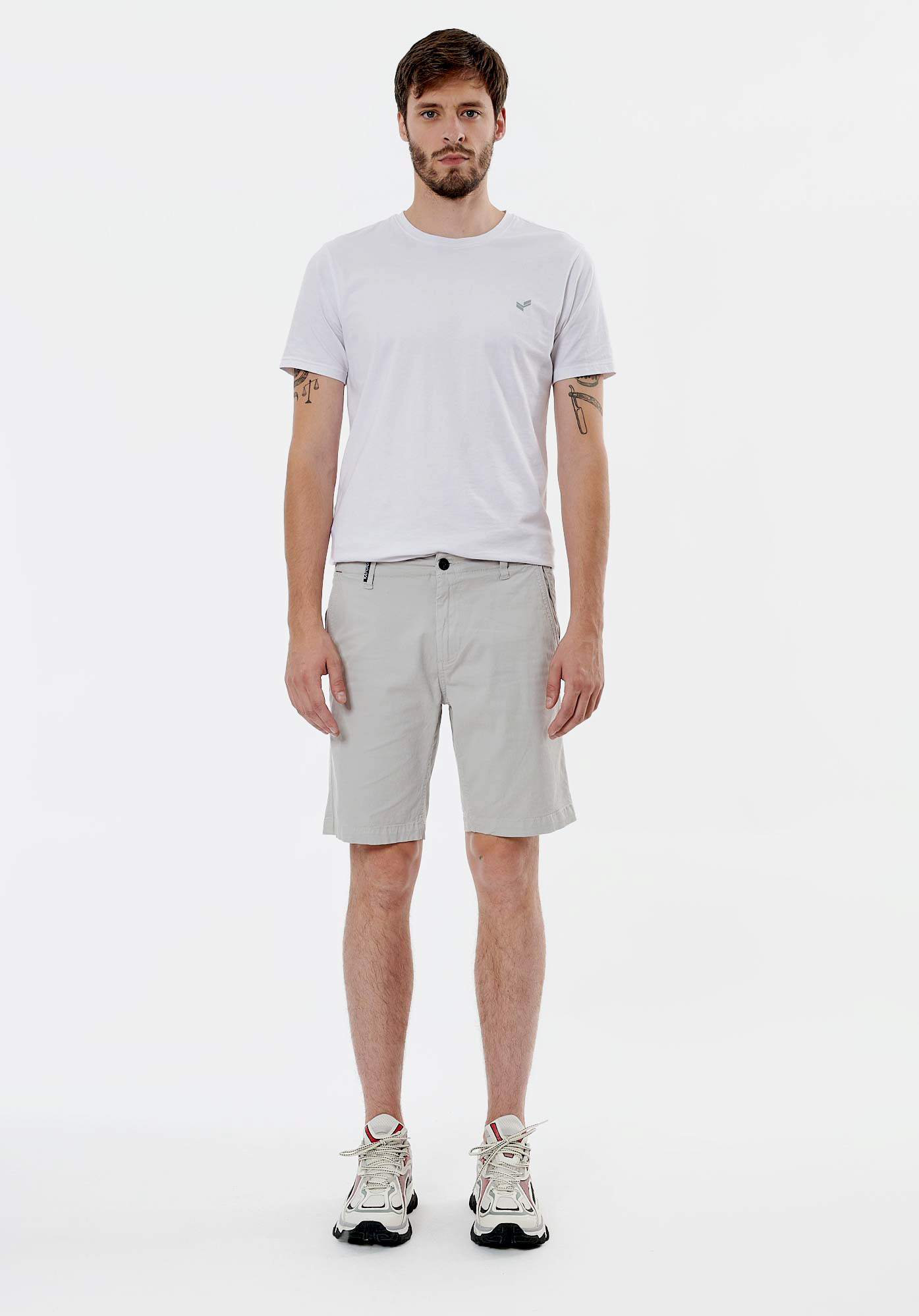 MACON  Short slim gris homme