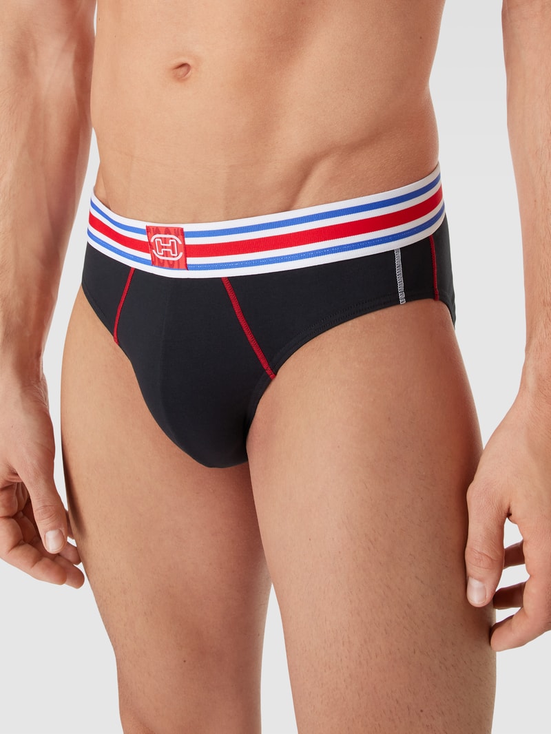 Slip mit Kontraststreifen Modell 'TIE BREAK' in schwarz