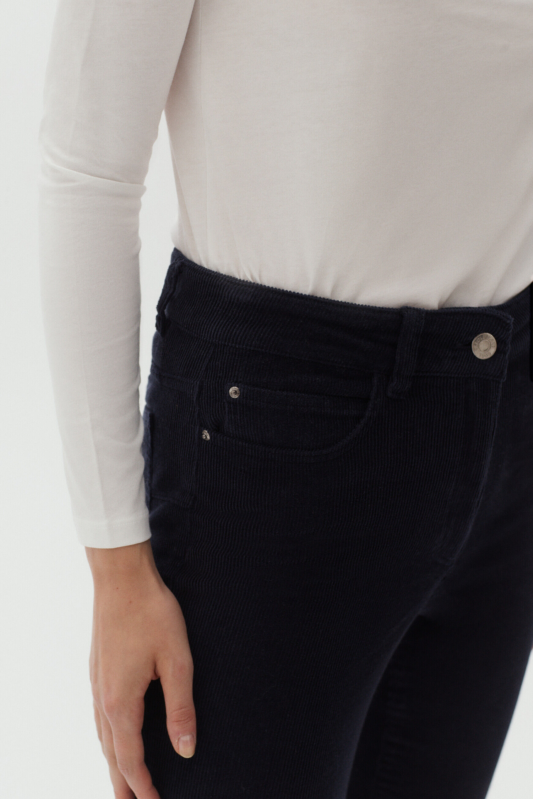 pantalon chicago velours bleu marine femme