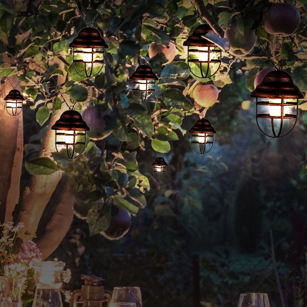 etc-shop LED Solarleuchte, LED-Leuchtmittel fest verbaut, Warmweiß, Solarleuchte Außenlampe Gartenleuchte