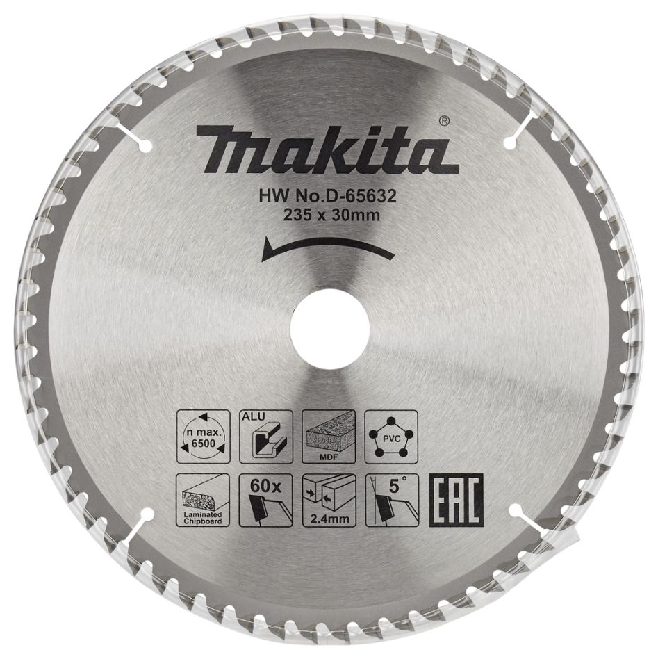 Makita Zubehör D-65632 Cirkelzaagblad TCG 235 x 30 x 2,4 mm T60