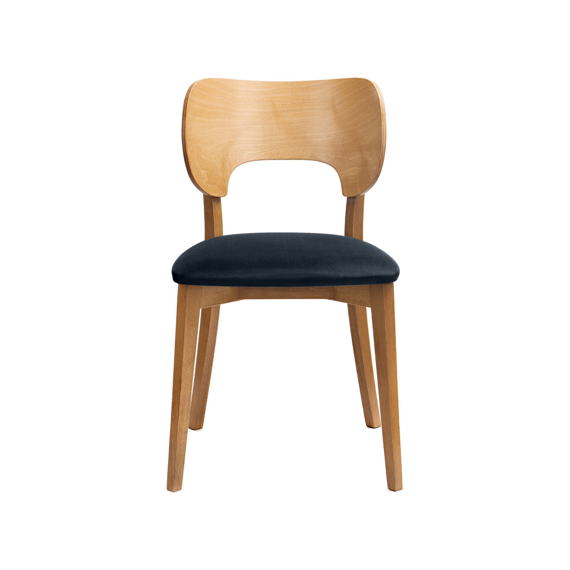 Konsimo Holzstuhl LYCO Küchenstühl Esstischstühl Wohnzimmerstühl Esszimmer Stühl Eiche (Esszimmerstühl, 1 St), Velours-Sitz, Gestell aus Massivholz