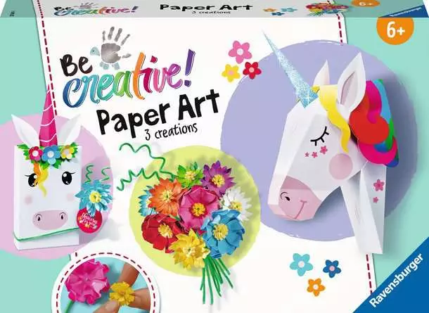 Paper Art Einhörner - Bastelset für Kinder ab 6 Jahren