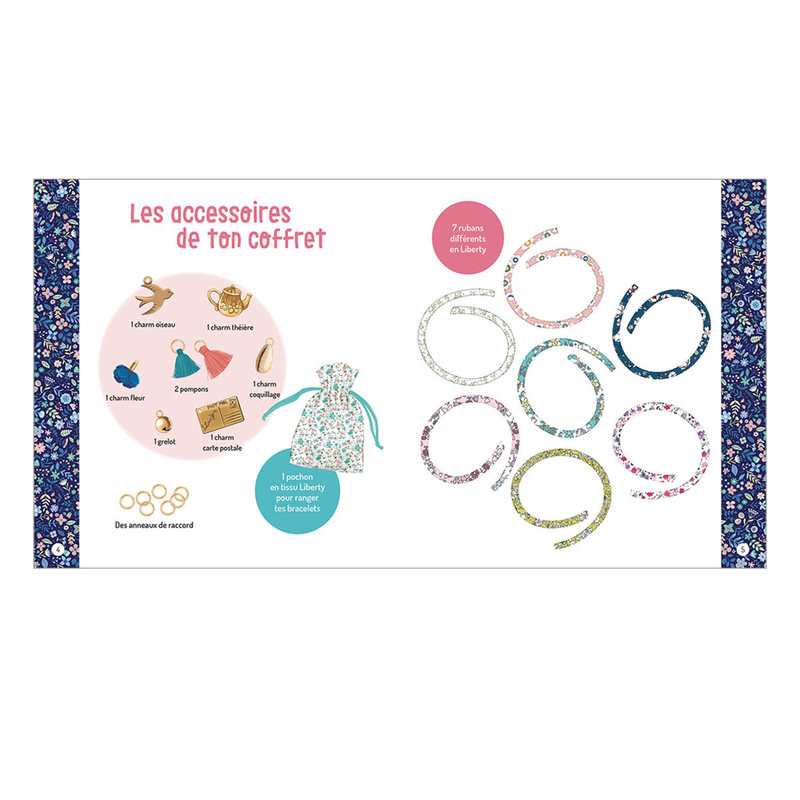Coffret Mon semainier de 7 bracelets en liberty - Auzou