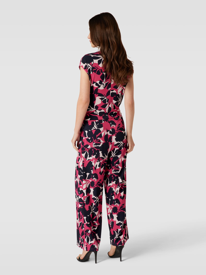 Jumpsuit in Wickel-Optik in marineblau