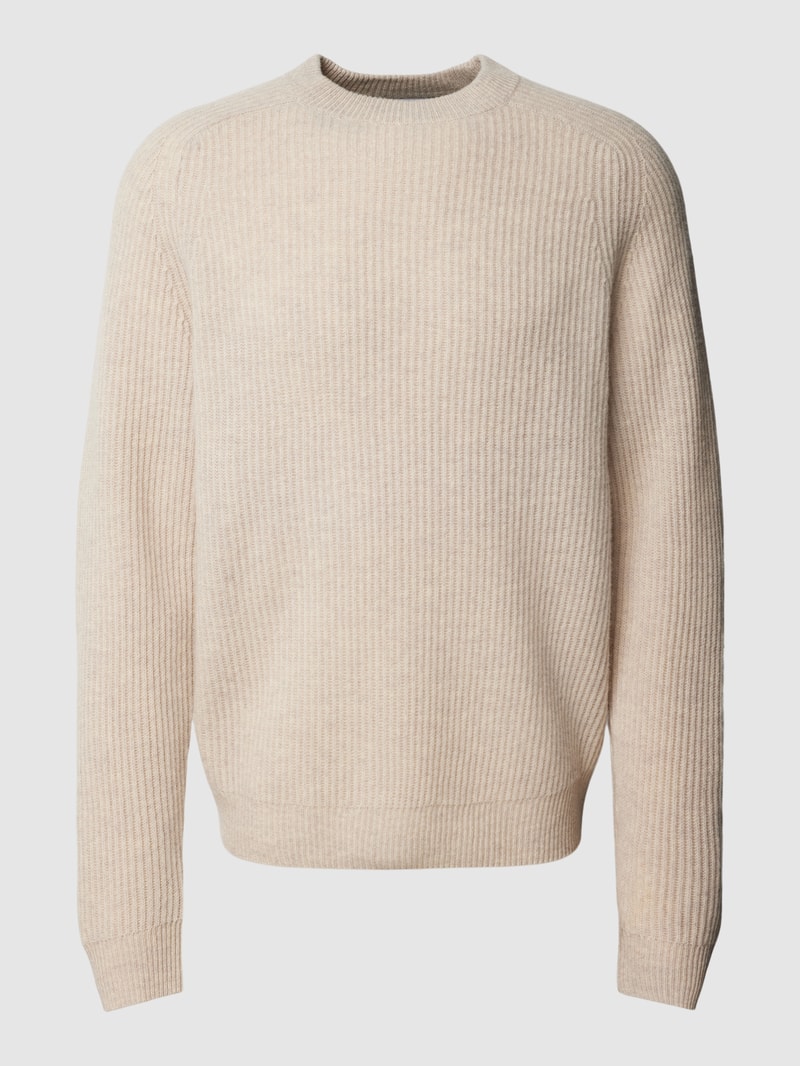 Strickpullover mit Rundhalsausschnitt in sand meliert