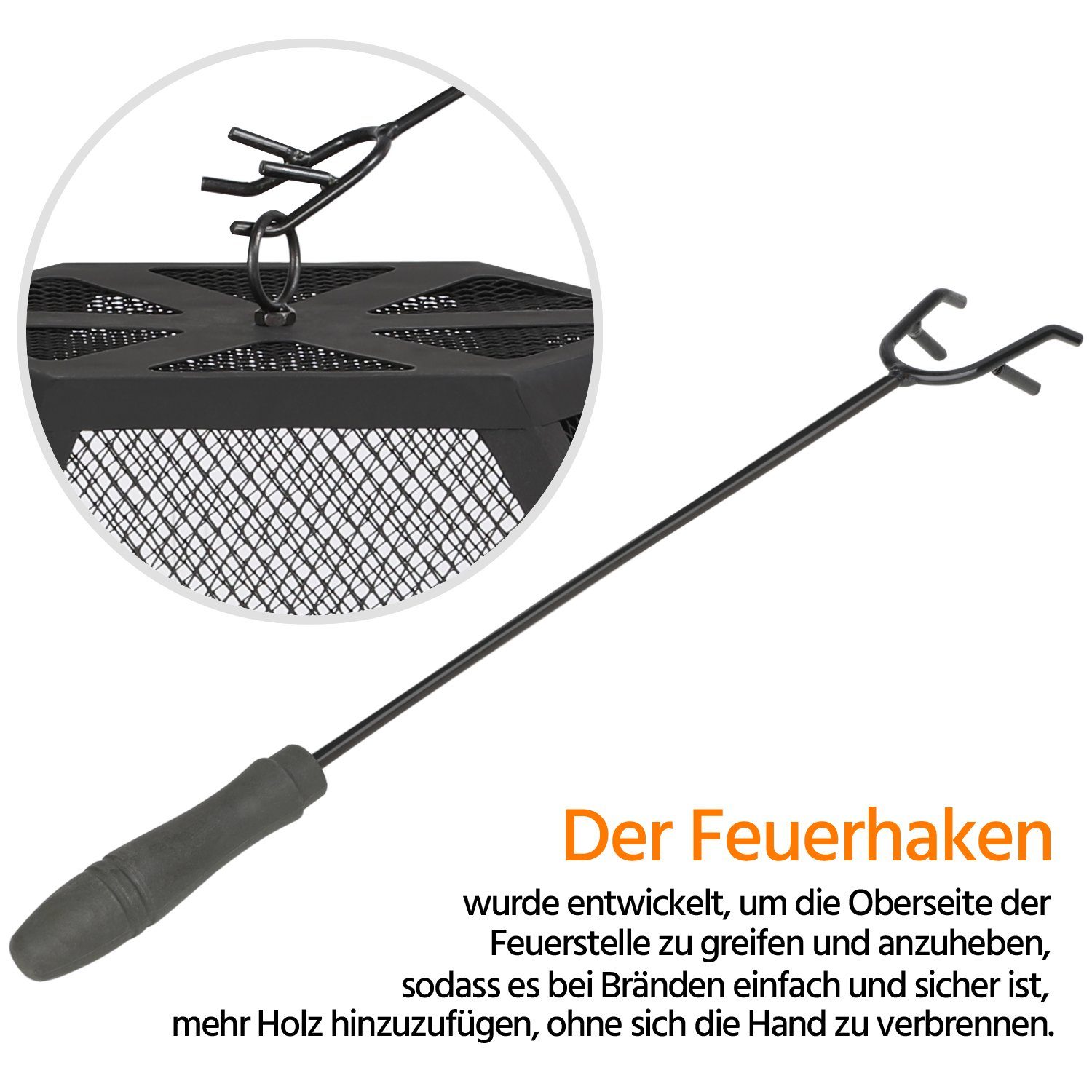 Yaheetech Feuerstelle, Ø 61/71cm sechseckige Feuerschale