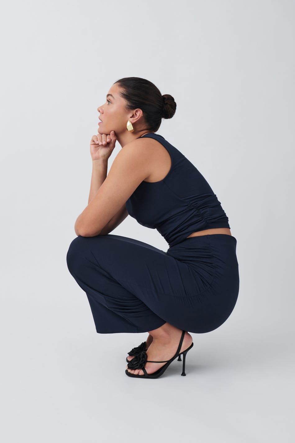 Soft touch ruched skirt
