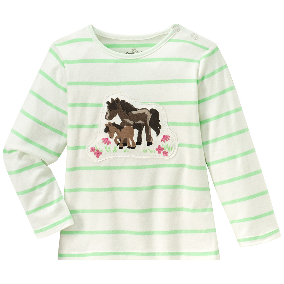 Baby Langarmshirt mit Pferden