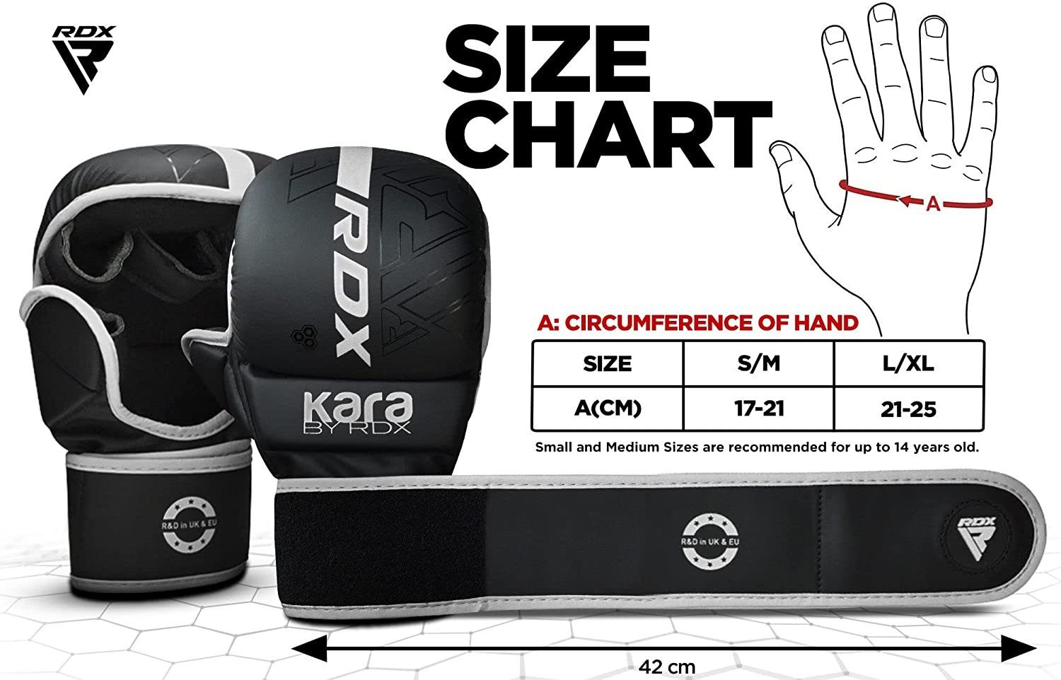 RDX Sports MMA-Handschuhe RDX MMA Handschuhe, MMA Gloves für Kampfsport Grappling Training