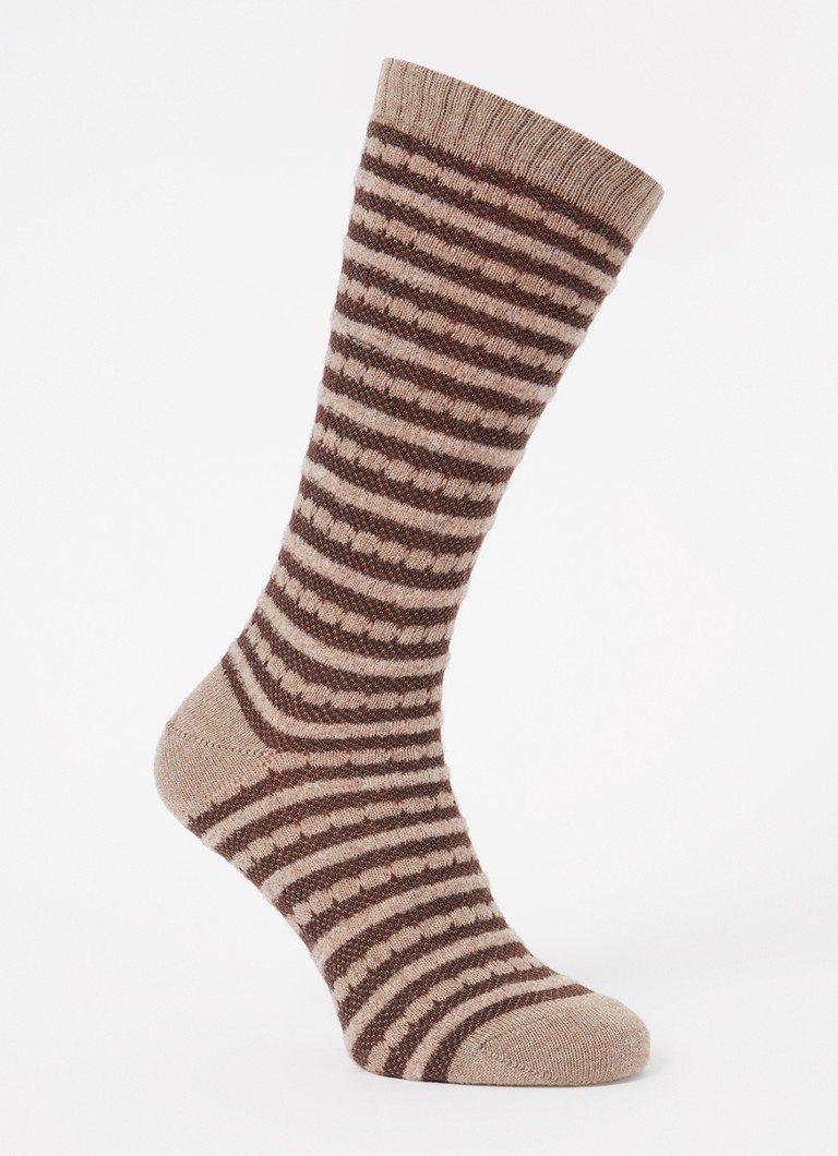 Chaussettes Falke Fluff Line en mélange de cachemire à rayures imprimées