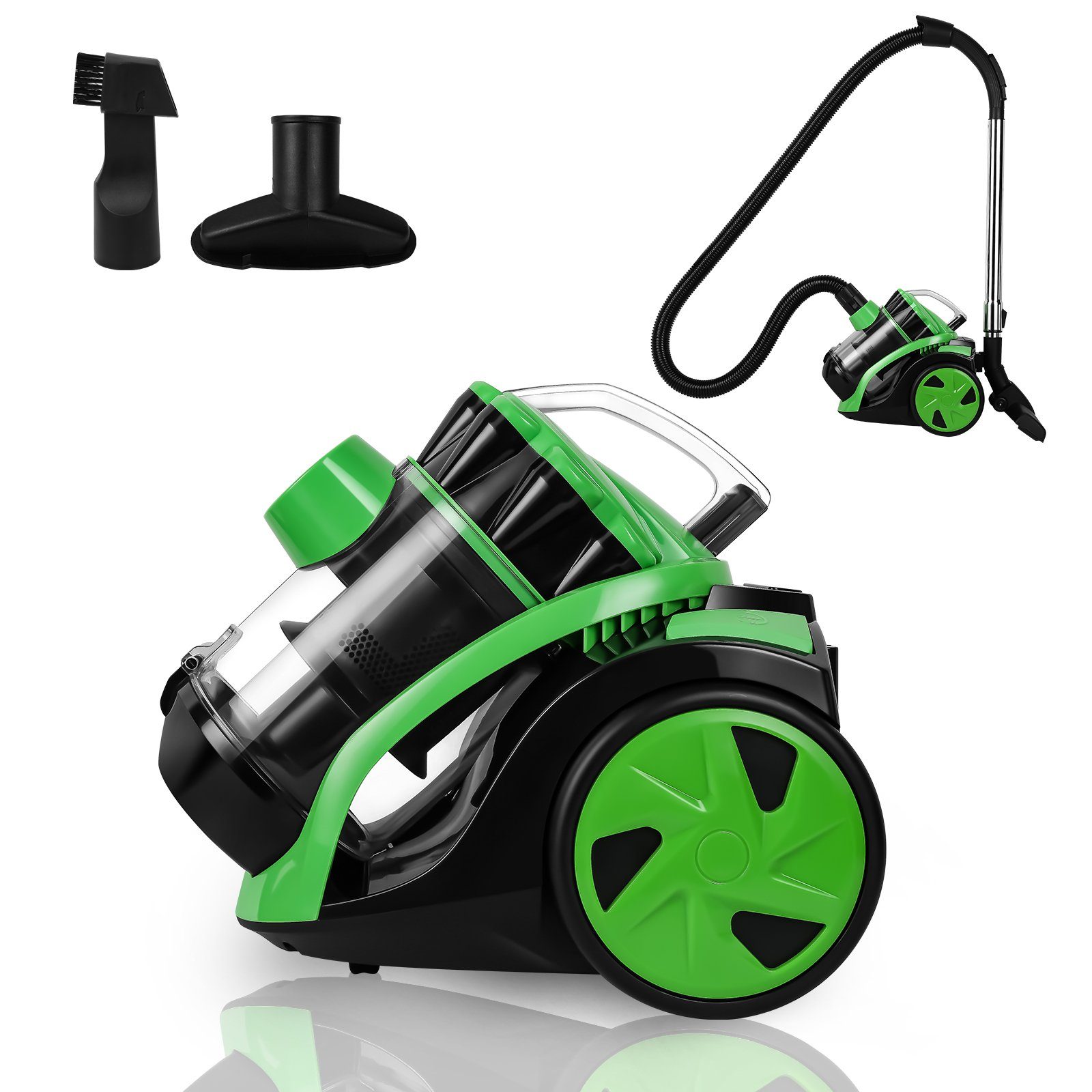 Yakimz Bodenstaubsauger Staubsauger ohne Beutel,3,0L Staubbehälter,inkl. Zusatzdüsen,900W, 899 W, Moderne beutellose Multi-Zyklon-Technologie