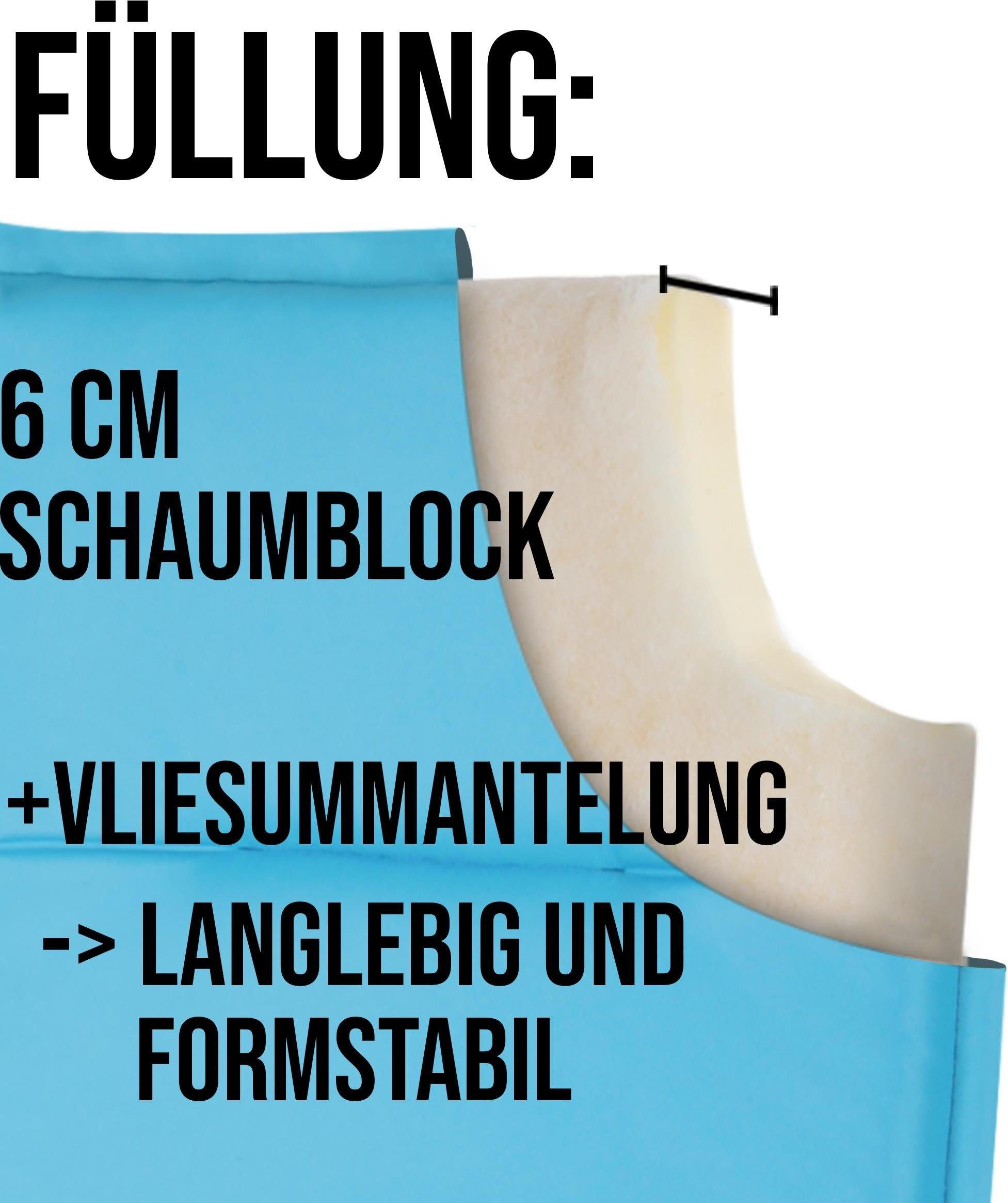 Aspero Sitzauflage 6 Niedriglehner Stuhlauflagen, wendbare Outdoor Auflage