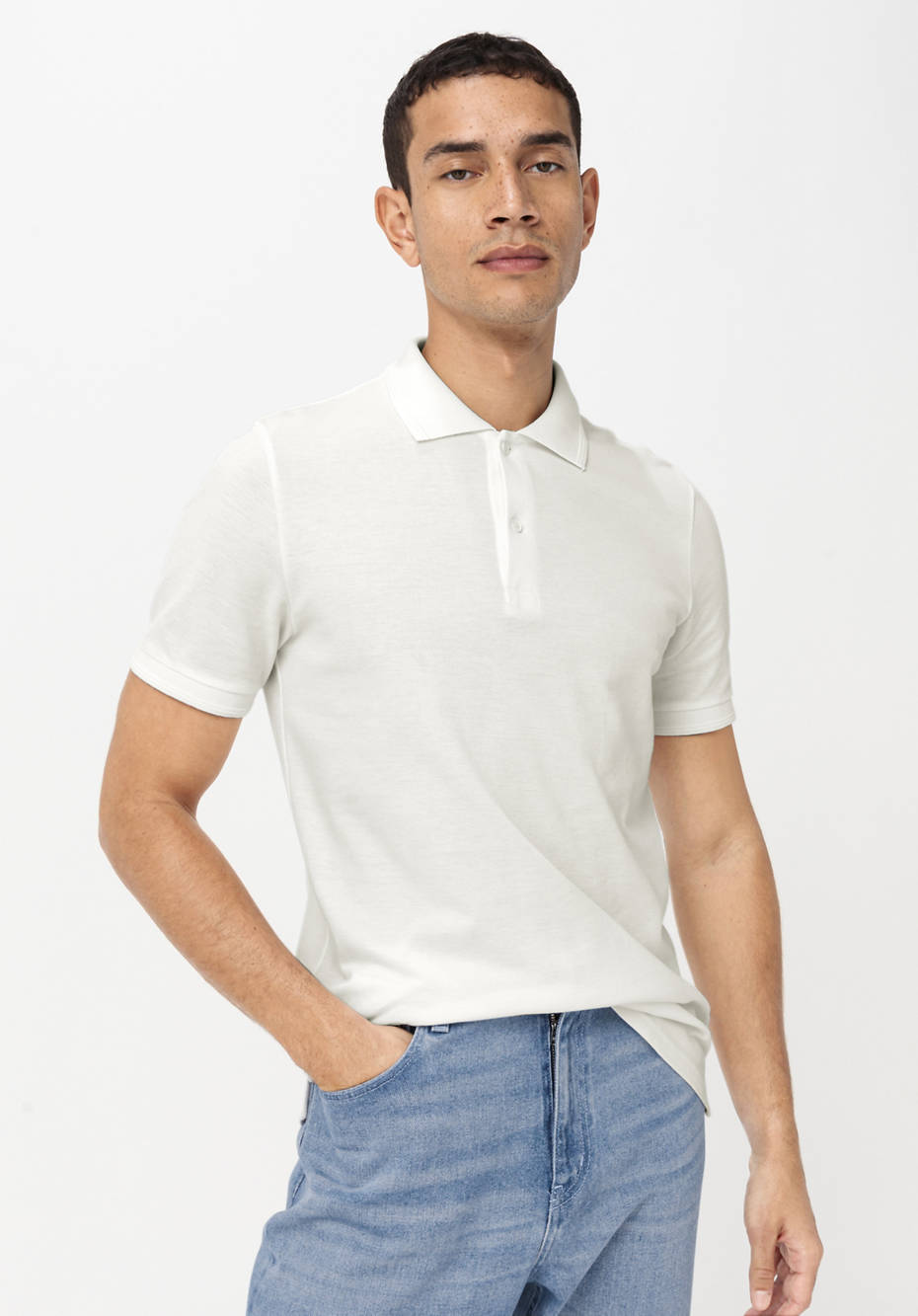 Poloshirt Zwirnjersey aus reiner Bio-Baumwolle