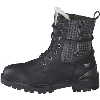 Mustang Schnür Boots in schwarz