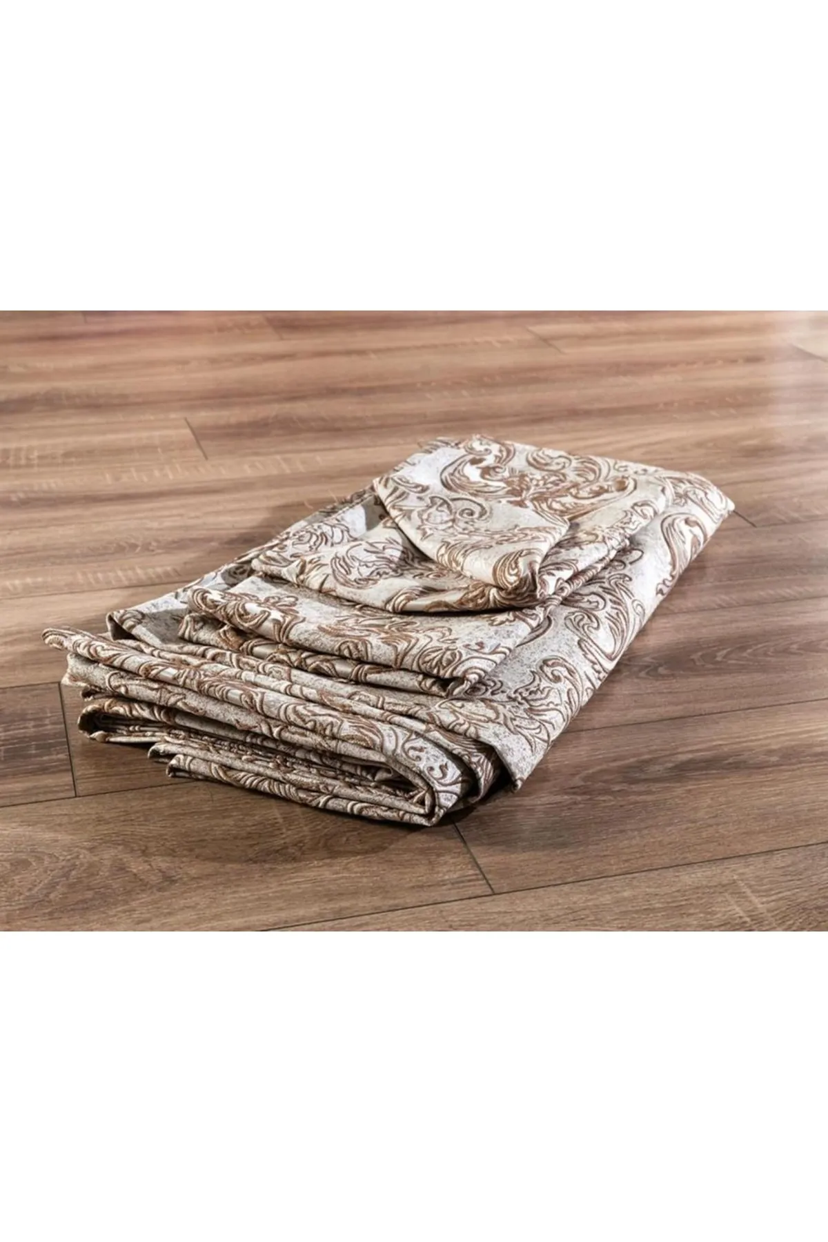 Çeyiz Diyarı  Einzel-Jacquard-Tagesdecke Sude in Braun