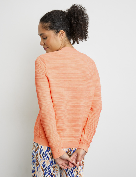 Offene Strickjacke aus Baumwoll-Leinen