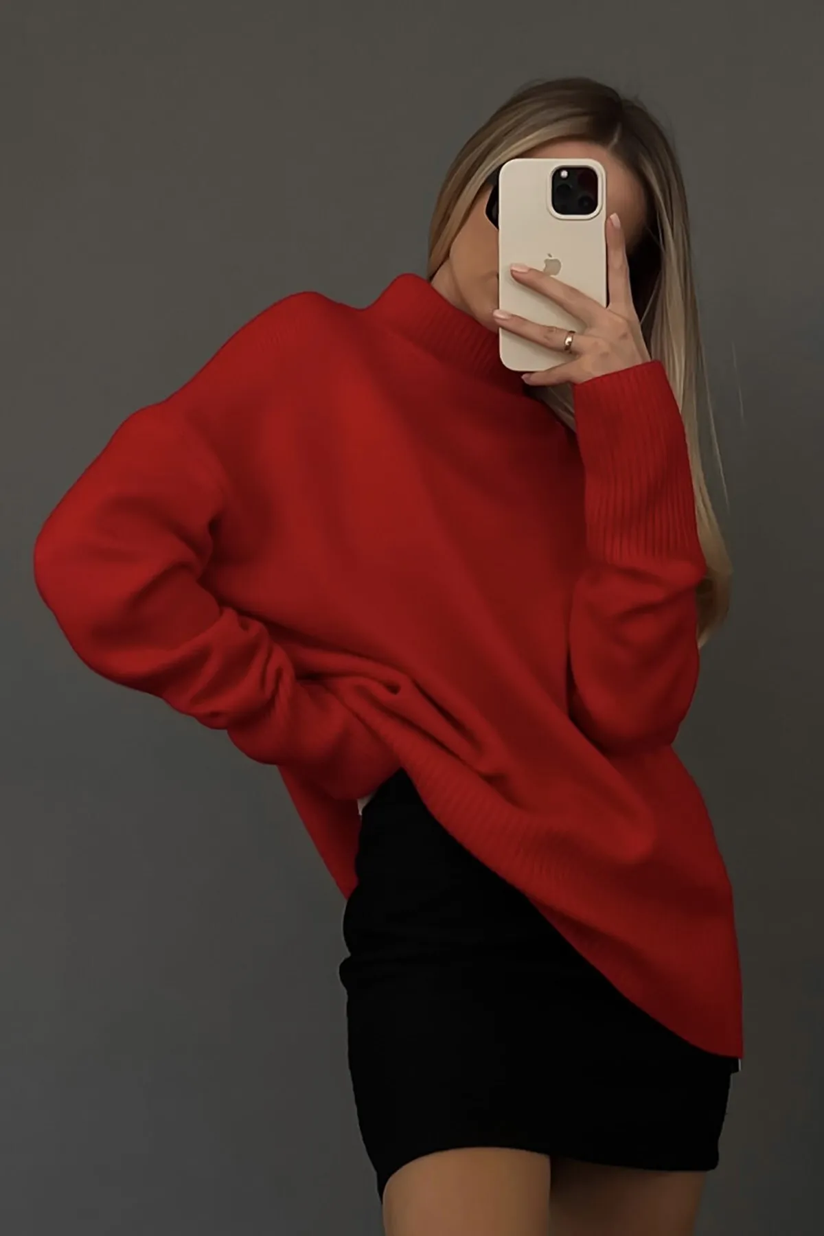 Madmext  Mad Girls Roter Rollkragenpullover Mg1252