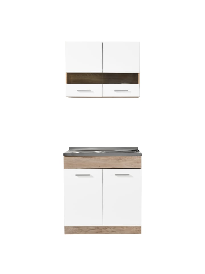 Homestyle4u Küchenzeile ohne Geräte 80x180x51 cm in Weiß günstig kaufen onesize