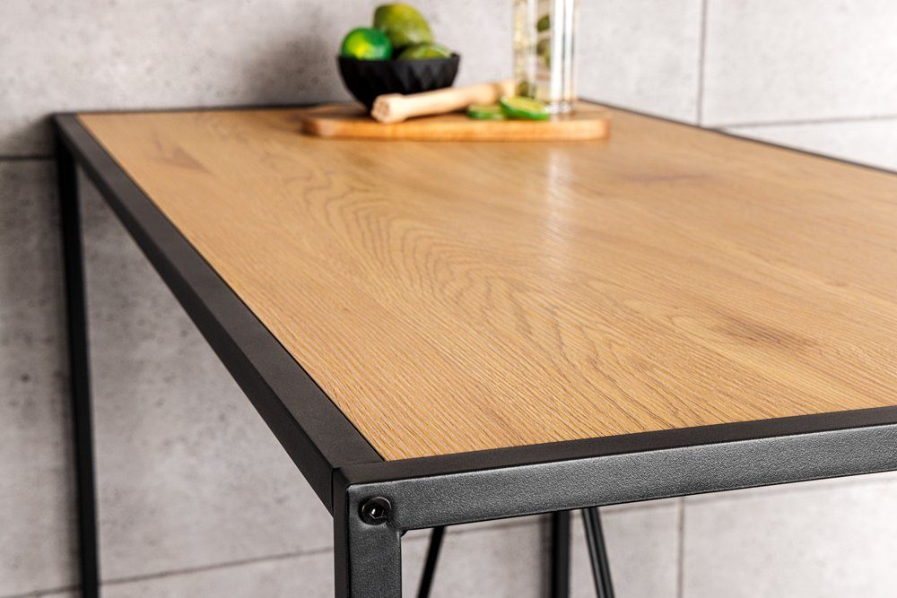 riess-ambiente Bartisch SLIM LINE 120cm natur / schwarz (Einzelartikel, 1-St), Küche · Metall · eckig · Modern Design · Industrial