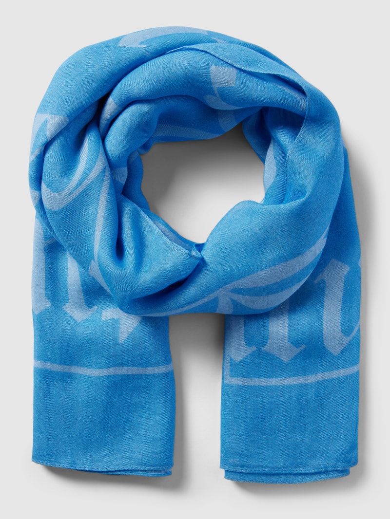 Schal mit Label-Print Modell 'TULIP FOULARDS' in blau