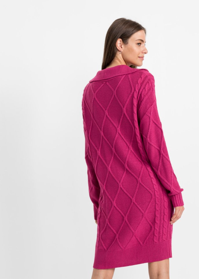Strickkleid mit Troyer-Kragen