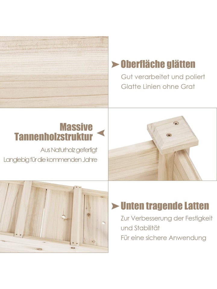 COSTWAY Hochbeet 120cm in Beige günstig kaufen onesize