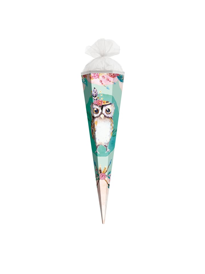 ROTH Geschenk-Schultüte klein Eule Lieselotte 50 cm, eckig in Grün günstig kaufen onesize
