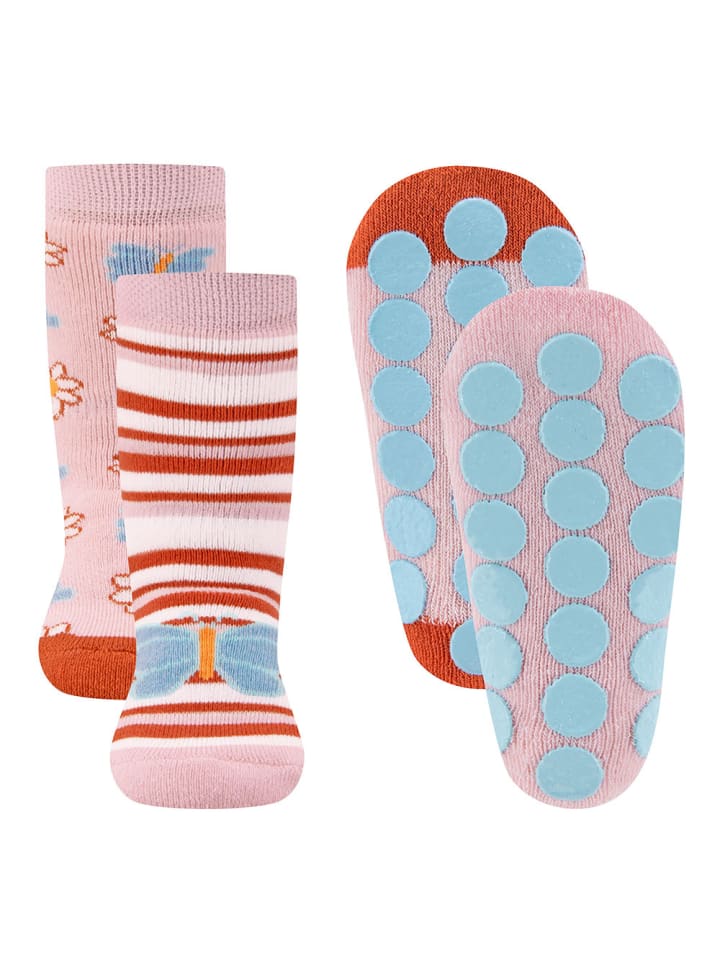 ewers 2er-Set Stoppersocken ABS 2er Pack Schmetterlinge in rose günstig kaufen