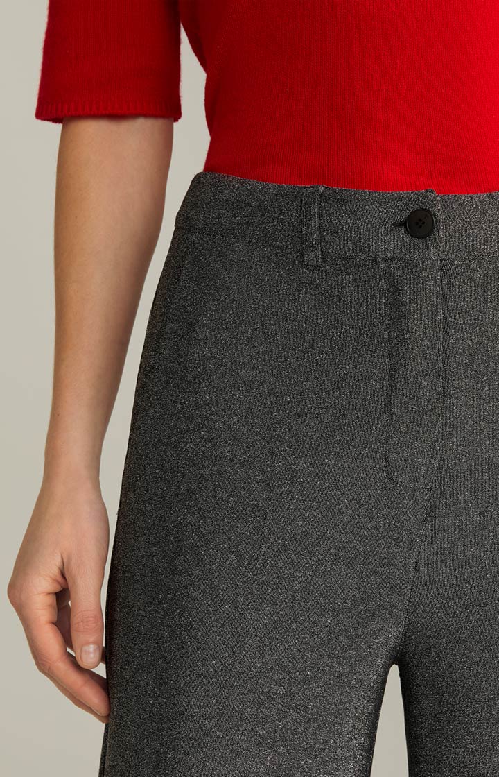 Lurex-Hose in Grau-Glitzer