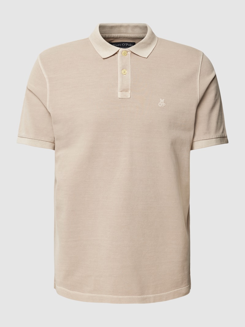 Poloshirt mit Label-Stitching in beige