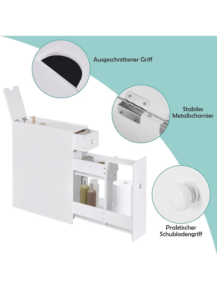COSTWAY Nischenregal mit Schubladen in Weiß günstig kaufen 48 cm