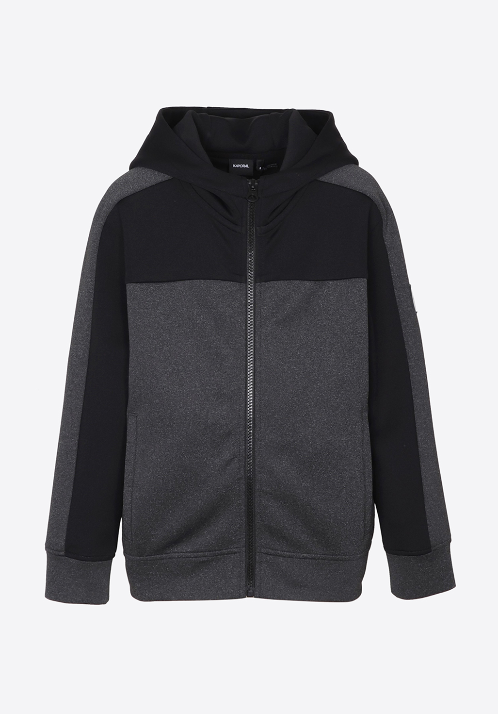EMILE  Sweat zippé noir et gris garçon