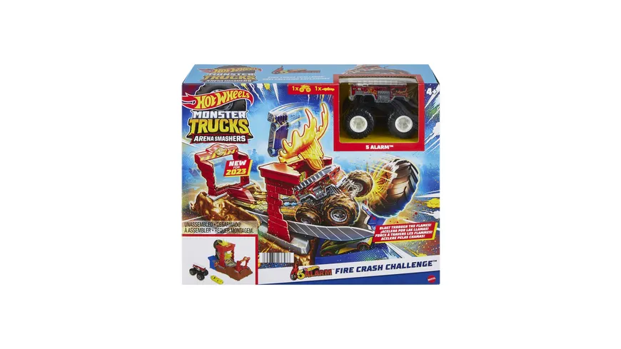 Hot Wheels Monster Trucks Arena Smashers 5-Alarm-Crash-Challenage Spielset