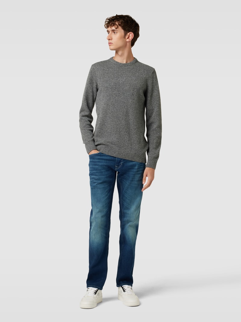 Jeans mit Label-Detail Modell 'LEGEND' in marineblau