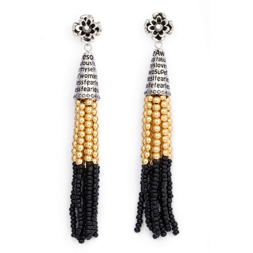 Pippa&Jean Boucles d'oreille tendance Métal Verre en Argent/or jaune Boucles d'oreilles