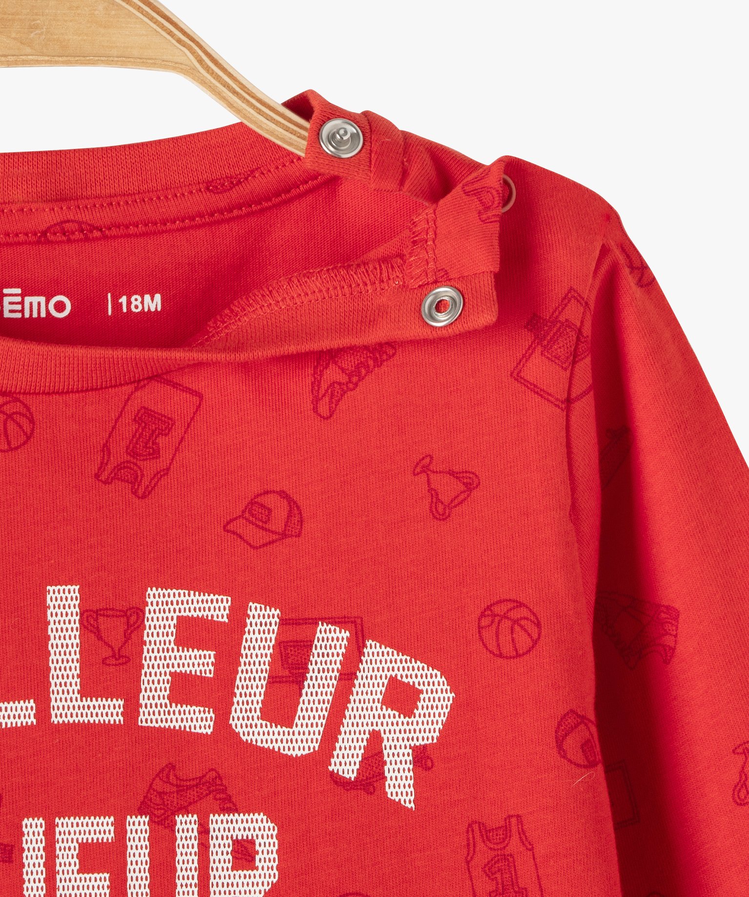 Tee-shirt bébé Garçon à manches longues avec message rouge | GEMO