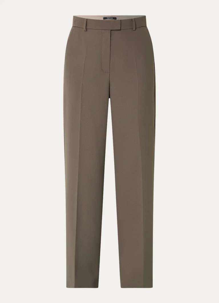 Pantaloni Taifun a vita alta e gamba larga con piega stirata