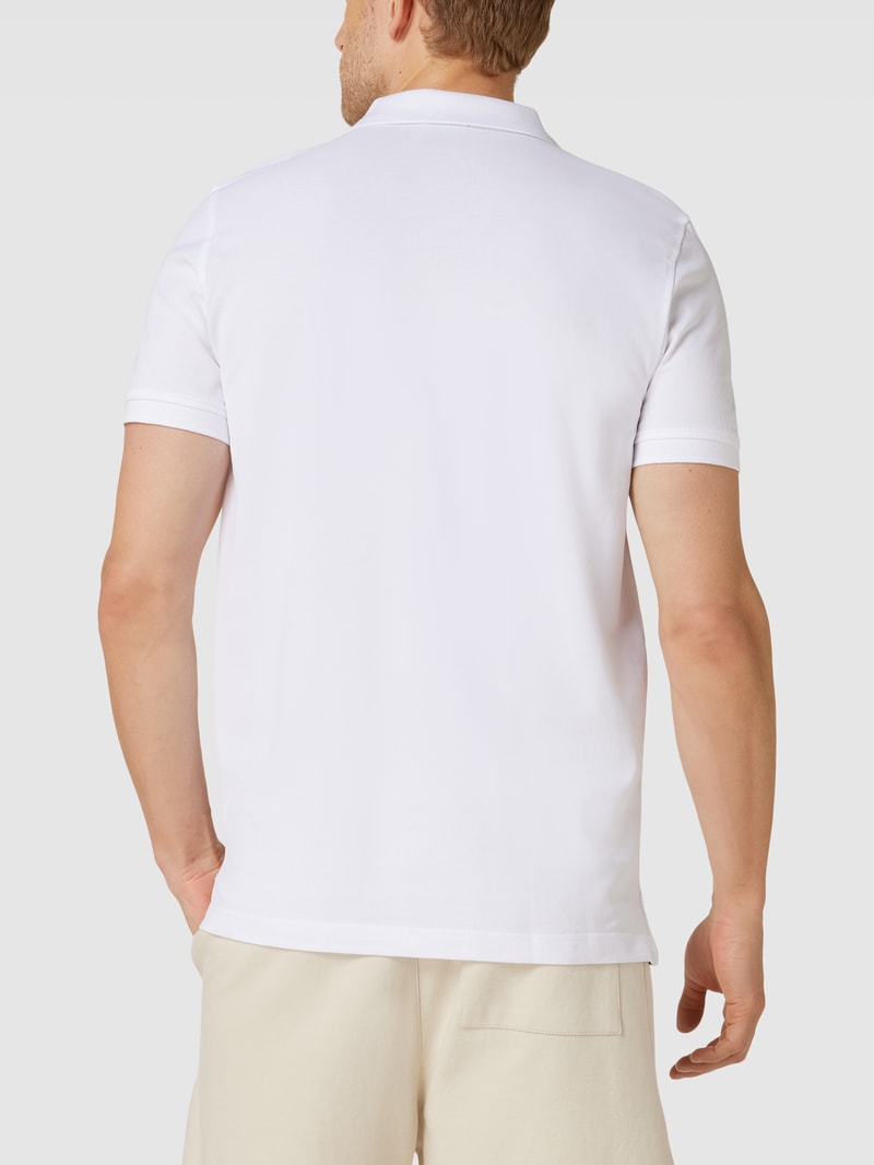 Poloshirt mit Logo-Stitching in weiß