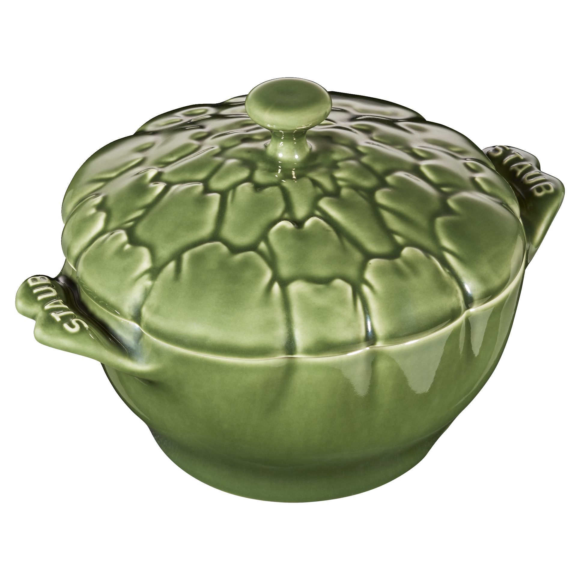 Cocotte 13 cm, Artischocke, Basilikum-Grün, Keramik