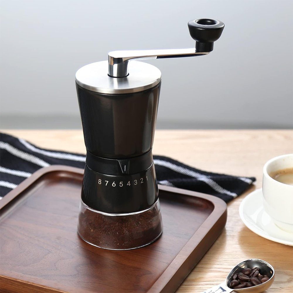 Zimtky Kaffeemühle Manuelle Kaffeemühle Handkaffeemühle 8 Stufen einstellbare Grobheit