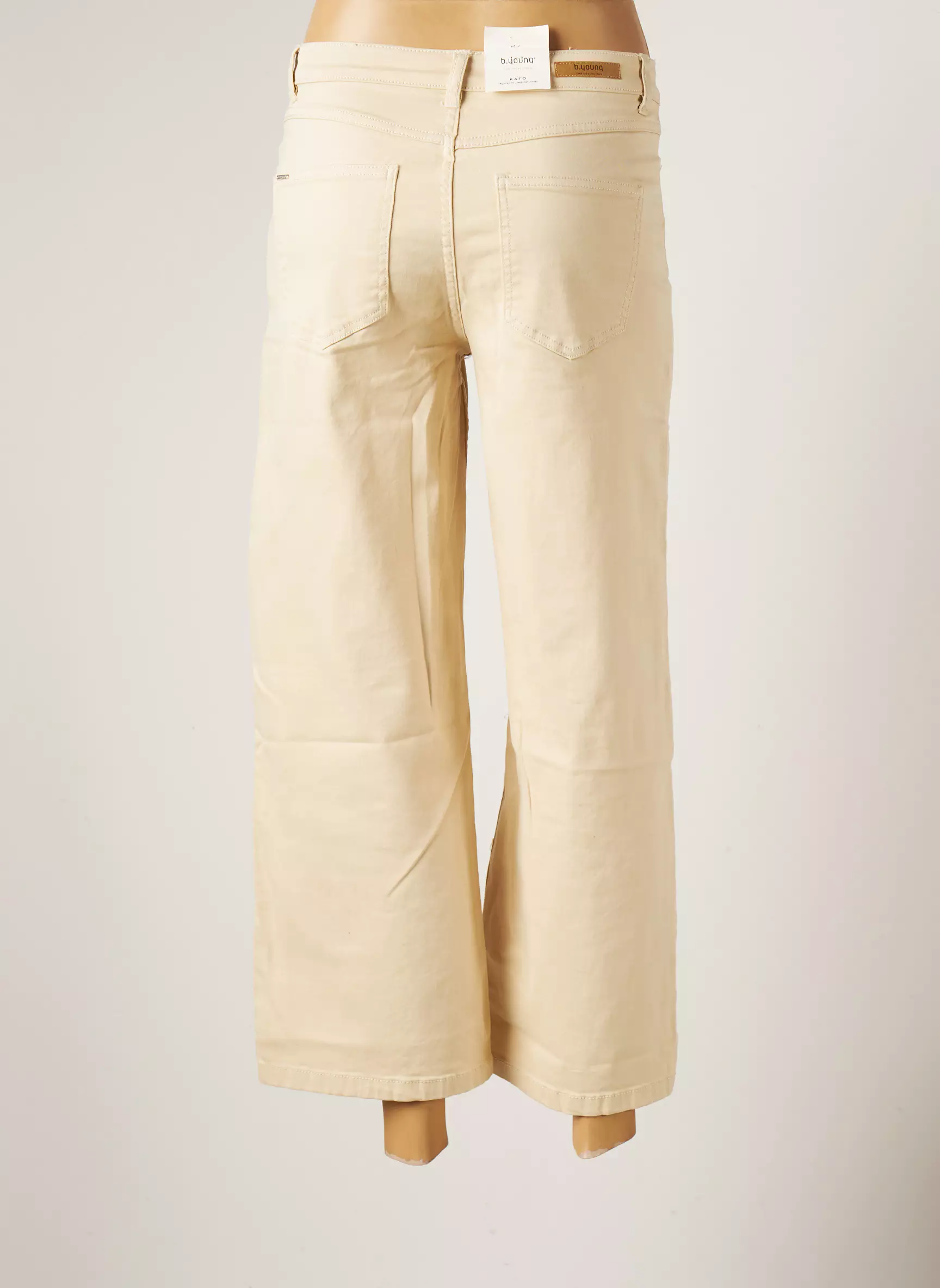 B Young Pantalon7 8 Femme couleur beige