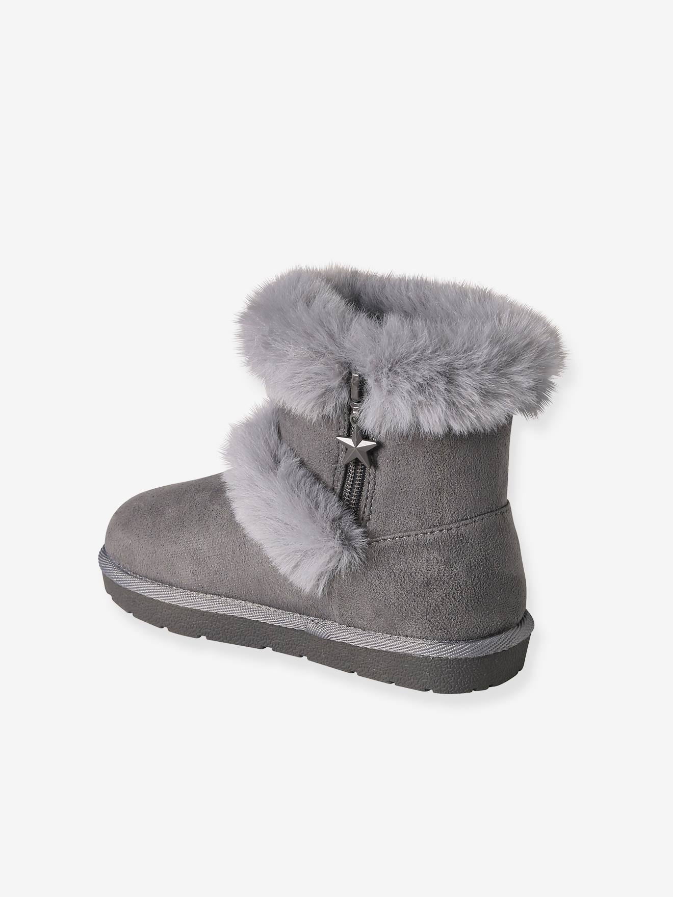 Vertbaudet Warme Mädchen Regen-Boots - grau