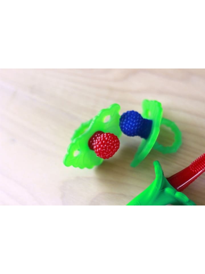 RaZbaby Beißring für zahnende Babys aus Silikon Himbeere 3M  in Rot günstig kaufen onesize